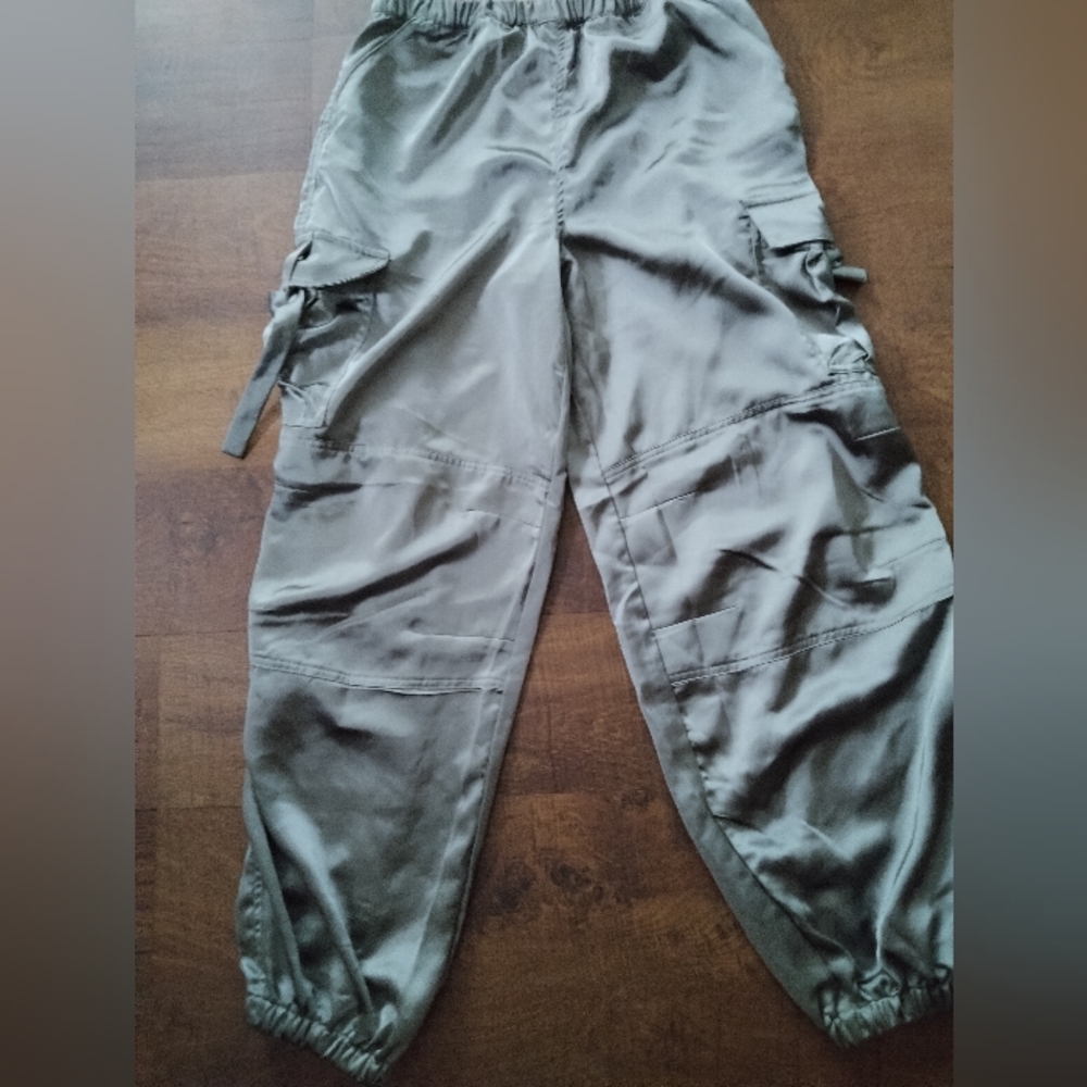 Satin Cargo Pants